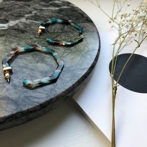 Jewelry - Geometric Resin Hoops Jewelry - Geometric Resin Hoops